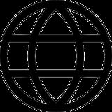 Circle divided into nine sections by three vertical curved lines and three horizontal lines, creating geometric grid pattern